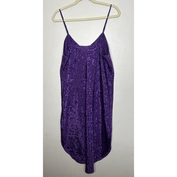 California Miss Satin Slip Dress Lace Y2k 90s Fairy VTG Floral Purple Size Large - Picture 5 of 7